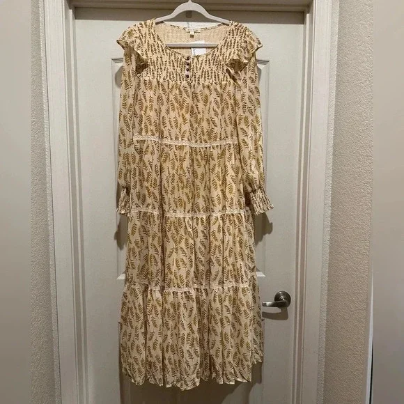 NWT Shop Stevie Long Sleeve Tiered Flowy Maxi Dress - Picture 6 of 9